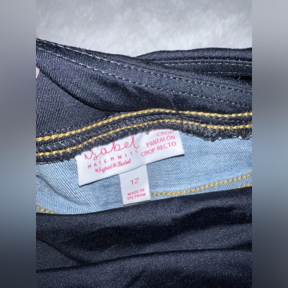 6/$15 Bundle Sale: EUC Isabel Maternity Over the Belly Cropped Distressed Jeans - Picture 4 of 5